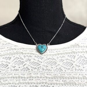 Turquoise Heart Pendant Necklace